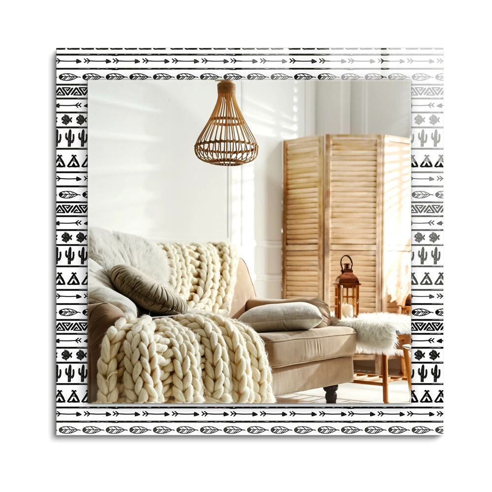 Obdélníkové dekorační zrcadlo na zeď Kaktusy s hrotem šípu tipi