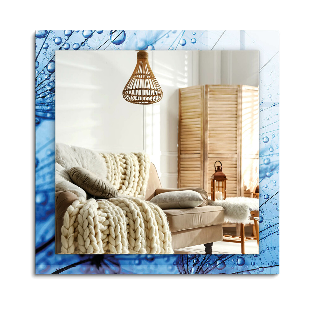 Obdélníkové dekorační zrcadlo Kapky na pampelišky