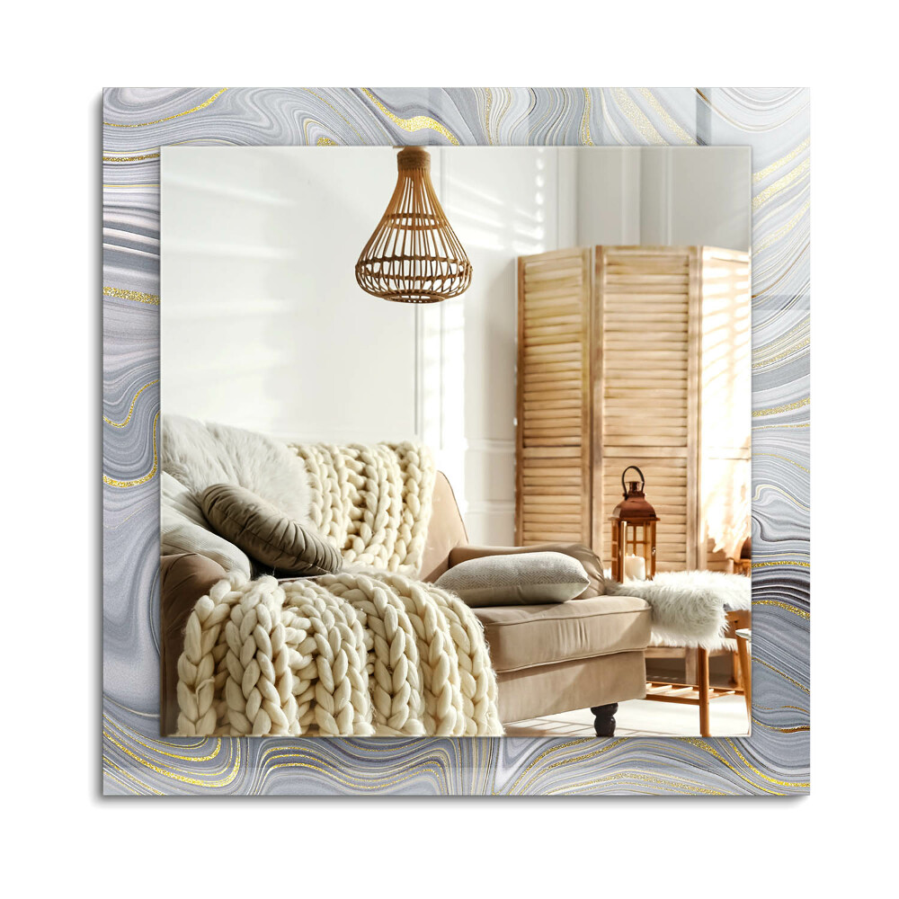 Obdélníkové zrcadlo rám s potiskem Abstraktní mramorové vzory