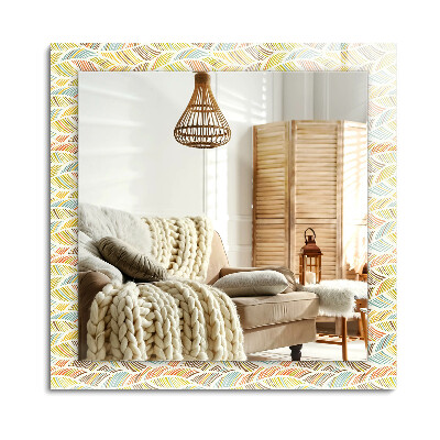 Obdélníkové dekorační zrcadlo Barevné vlny listů