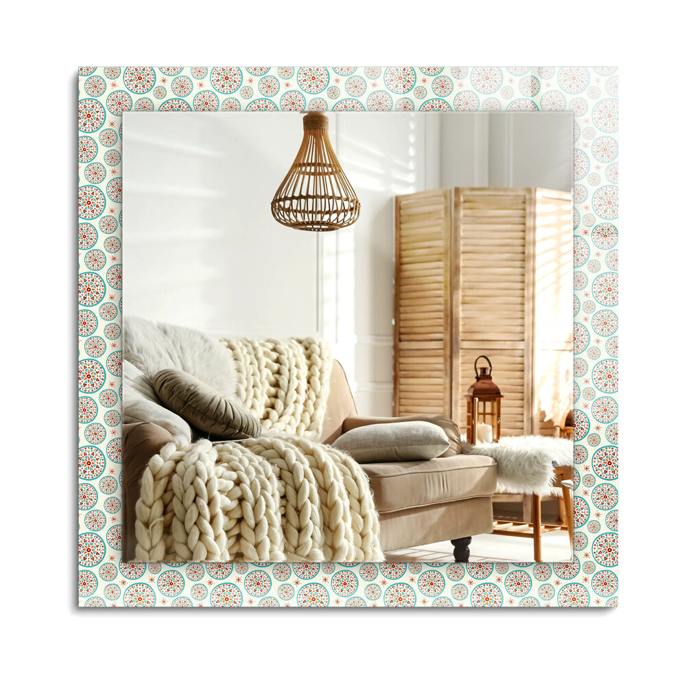 Obdélníkové dekorační zrcadlo na zeď Barevný kruhový vzor