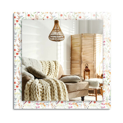 Obdélníkové zrcadlo rám s potiskem Květinový vzor akvarel