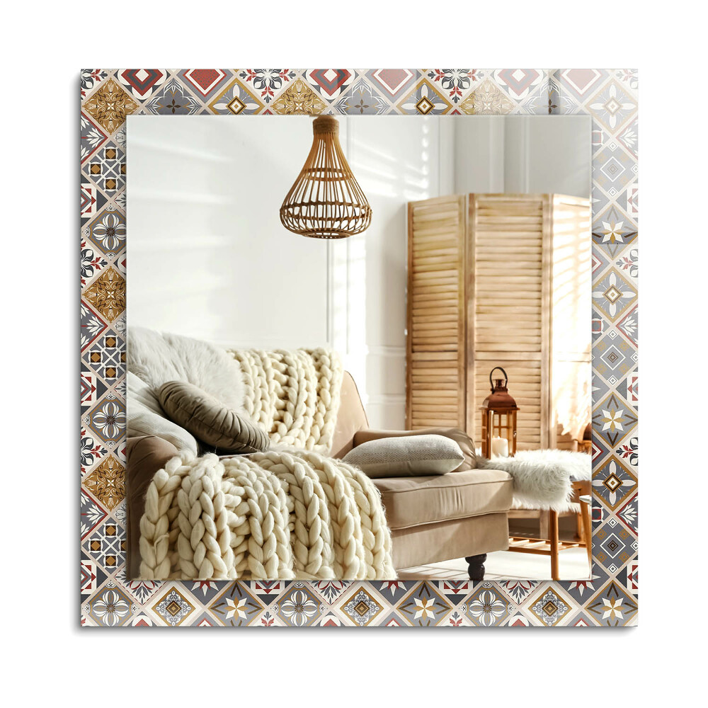 Obdélníkové dekorační zrcadlo Barevné vzory dlaždic