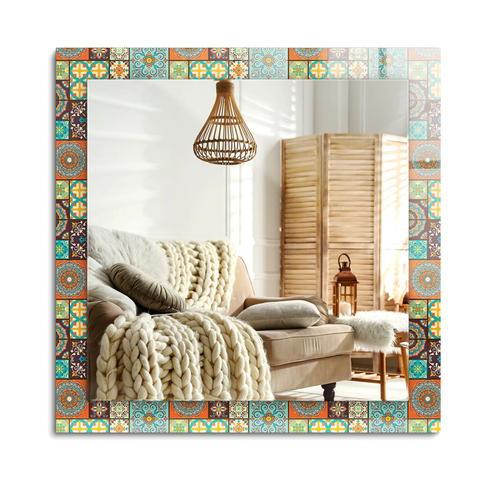 Obdélníkové dekorační zrcadlo na zeď Barevné mozaikové dlaždice