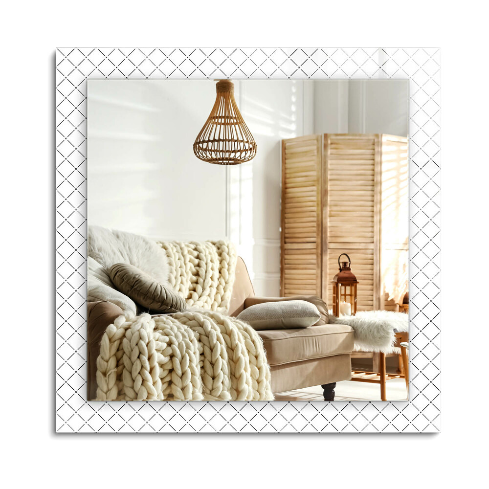 Obdélníkové dekorační zrcadlo Linky kostkovaného vzoru