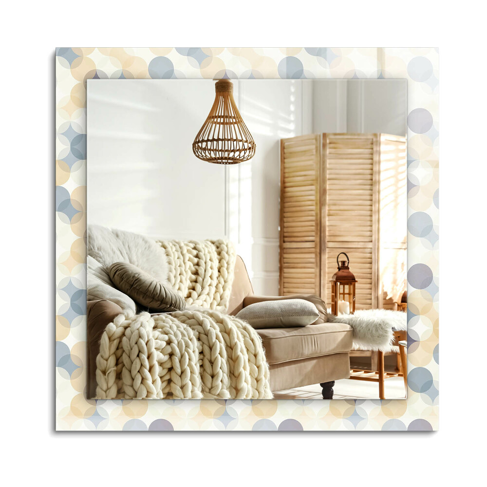 Obdélníkové zrcadlo rám s potiskem Barevné kulaté vzory