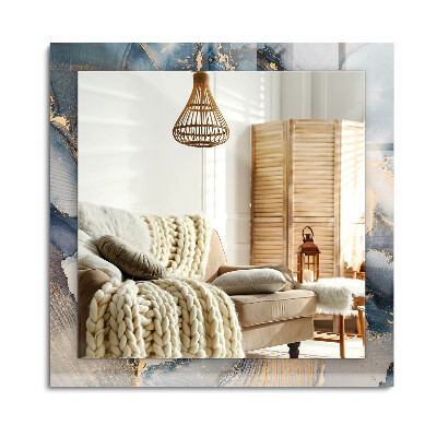 Obdélníkové zrcadlo rám s potiskem Abstraktní modré umění