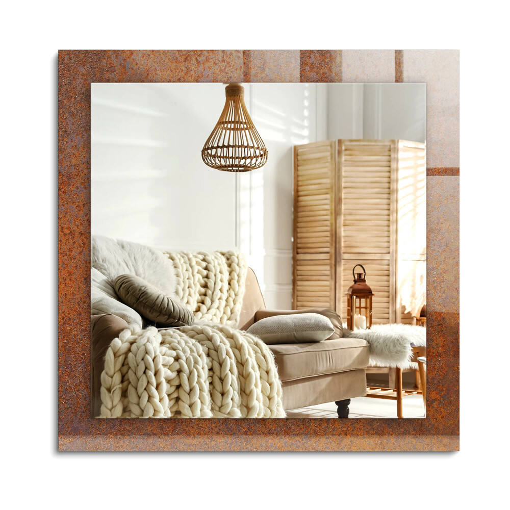 Obdélníkové dekorační zrcadlo na zeď Rezavý kovový povrch