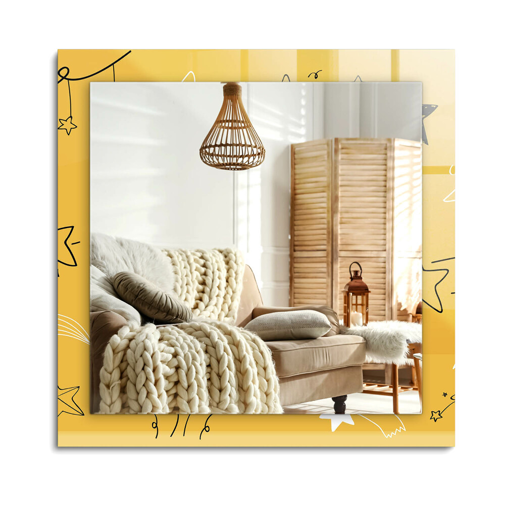 Obdélníkové dekorační zrcadlo na zeď Kresby různých hvězd