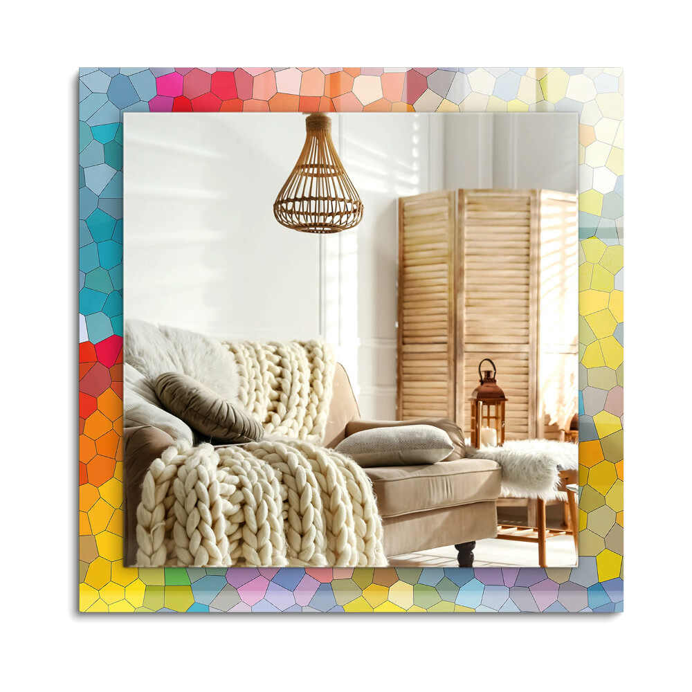 Obdélníkové dekorační zrcadlo na zeď Barevná abstraktní mozaika