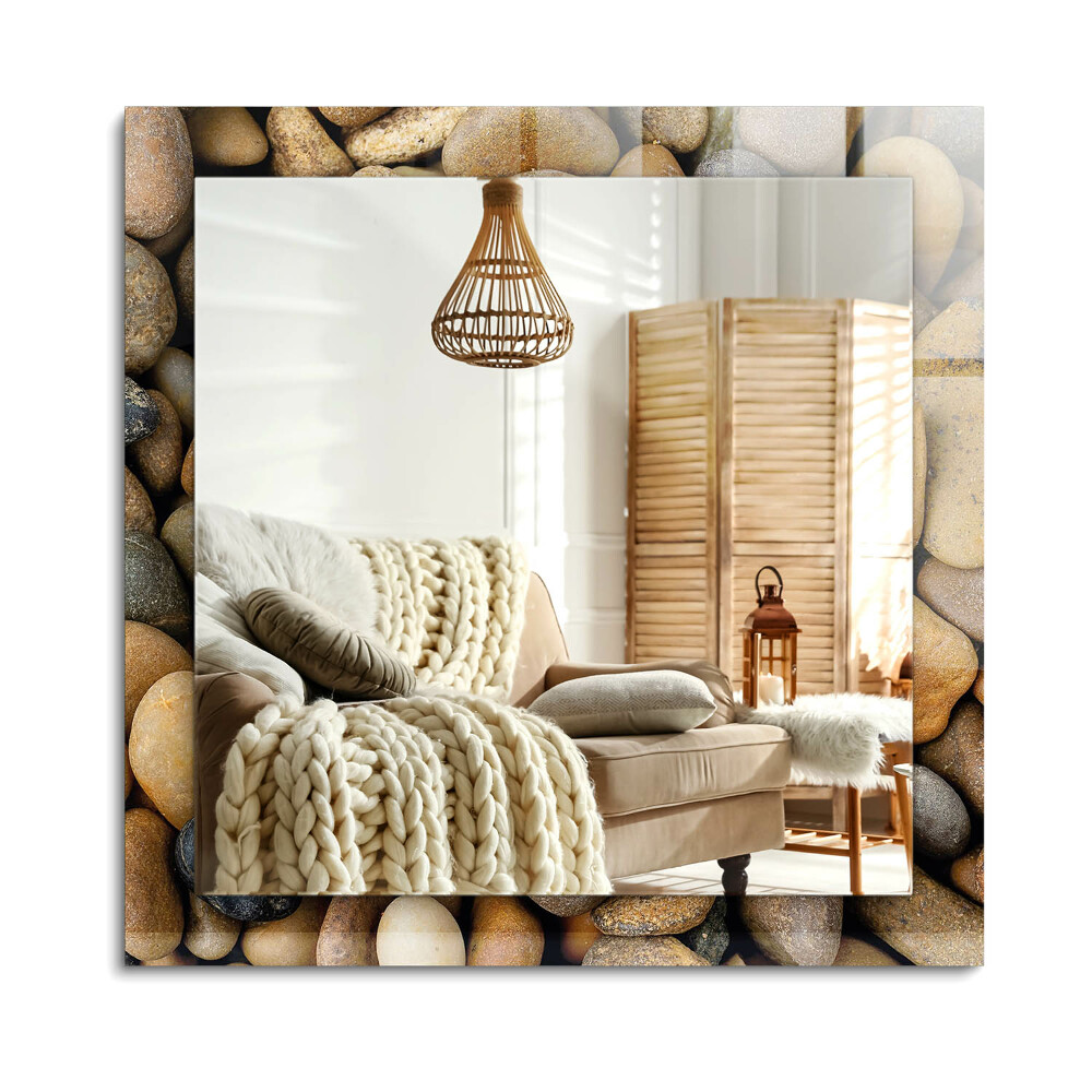 Obdélníkové zrcadlo rám s potiskem Barevné hladké kameny