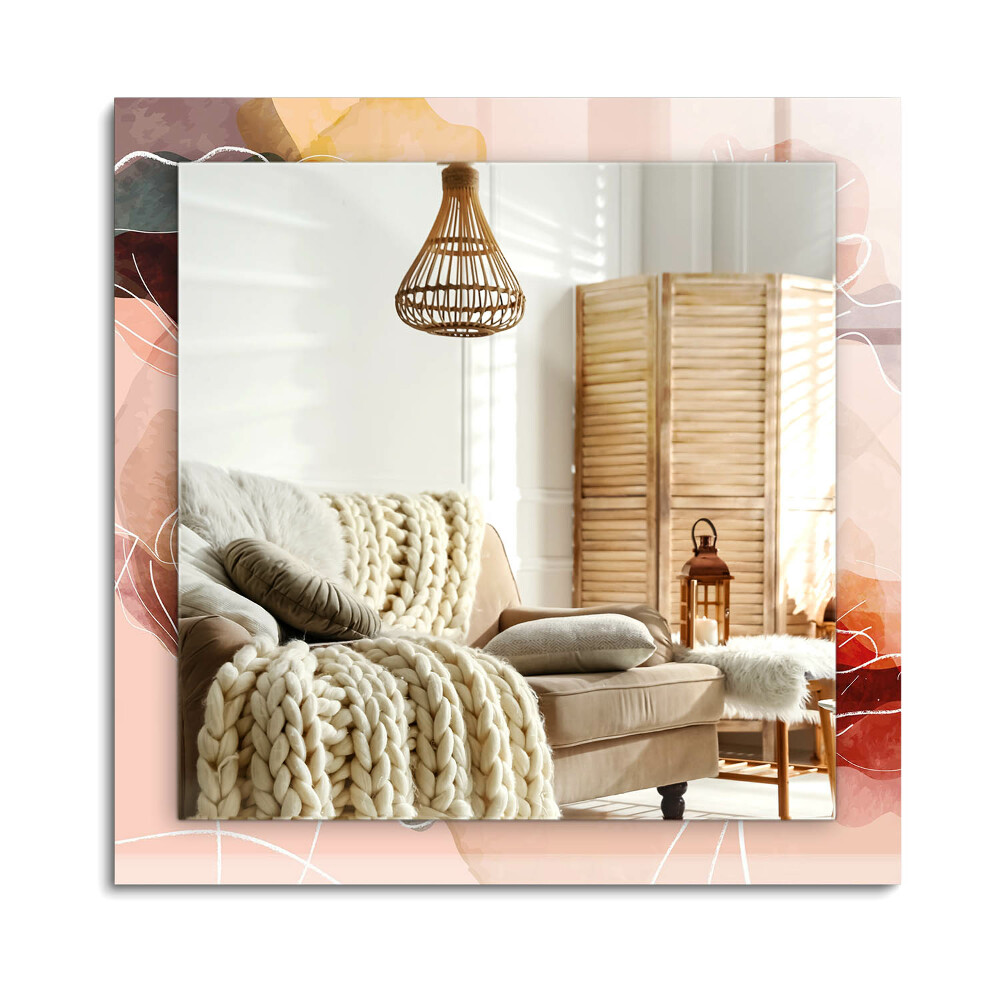 Obdélníkové dekorační zrcadlo Abstraktní květinové vzory