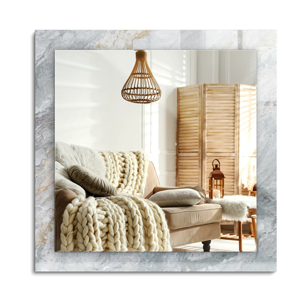 Obdélníkové dekorační zrcadlo na zeď Mramorově šedé žíly