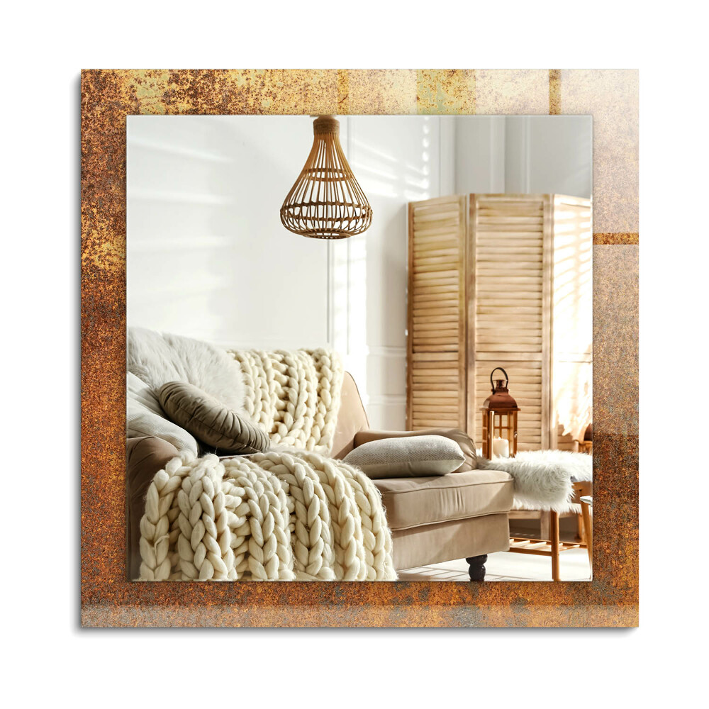 Obdélníkové dekorační zrcadlo na zeď Módní rezavý plech