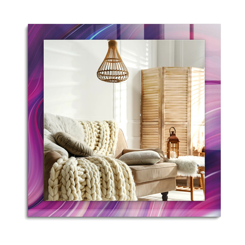 Obdélníkové zrcadlo rám s potiskem Abstraktní barevné vlny