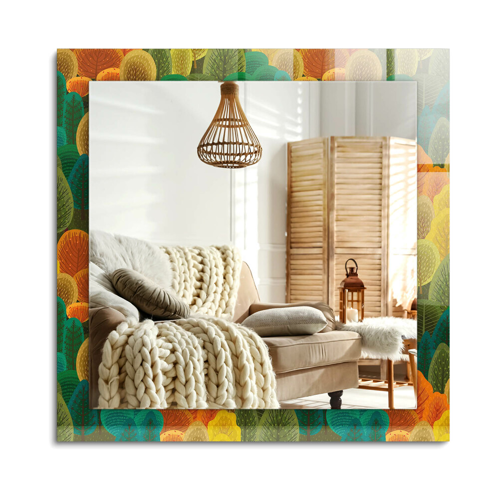 Obdélníkové dekorační zrcadlo na zeď Podzimní stromy