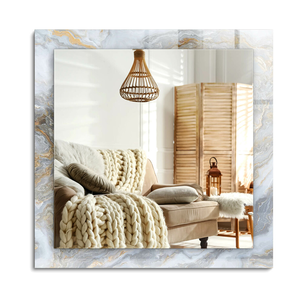 Obdélníkové zrcadlo rám s potiskem Textura mramorového vzoru