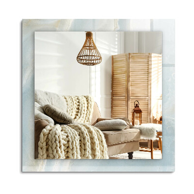 Obdélníkové dekorační zrcadlo na zeď Modrý onyxový mramor