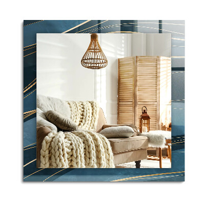 Obdélníkové zrcadlo rám s potiskem Abstraktní linie