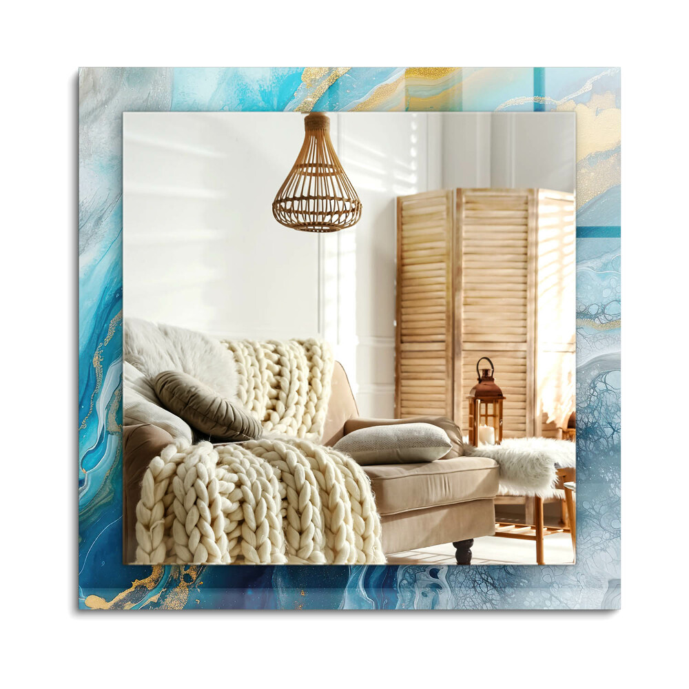 Obdélníkové dekorační zrcadlo na zeď Abstraktní mramorová pryskyřice