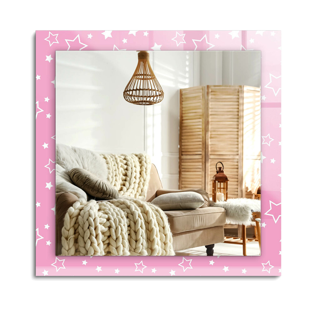 Obdélníkové dekorační zrcadlo Růžové hvězdy