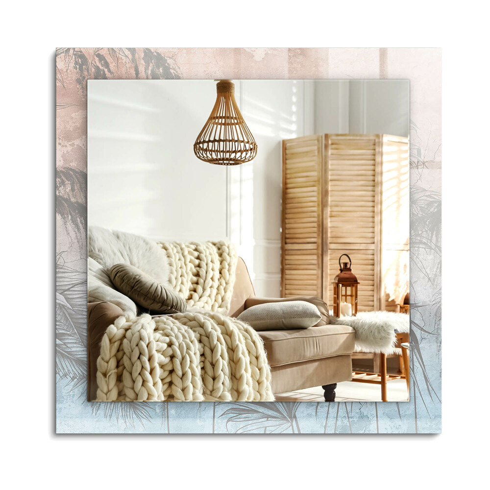 Obdélníkové zrcadlo rám s potiskem Pastelové rostliny