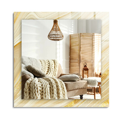 Obdélníkové dekorační zrcadlo na zeď Žluté abstraktní čáry