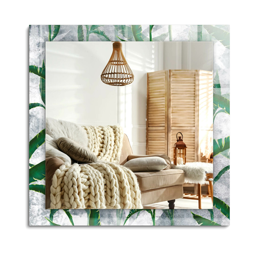 Obdélníkové zrcadlo rám s potiskem Zelené listy rostliny