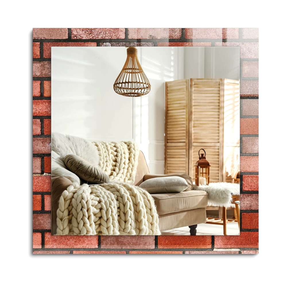 Obdélníkové dekorační zrcadlo Červená cihlová zeď