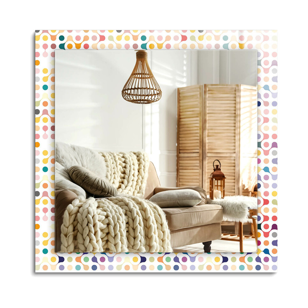Obdélníkové zrcadlo rám s potiskem Barevný geometrický vzor