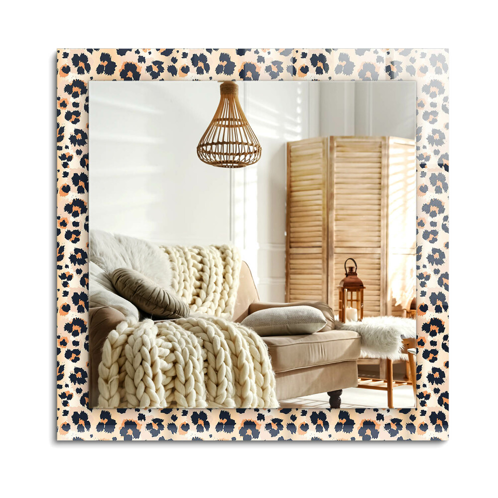 Obdélníkové zrcadlo rám s potiskem Leopardí vzor