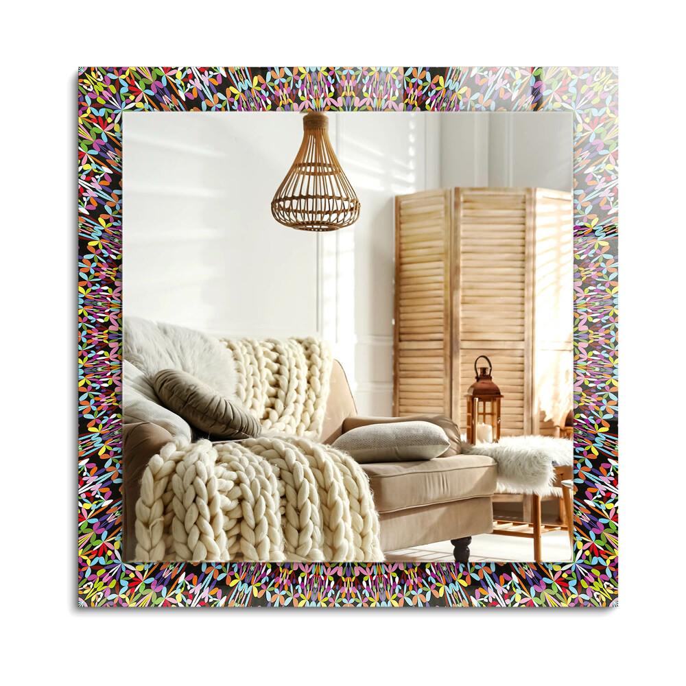 Obdélníkové dekorační zrcadlo Barevný vzor mandaly