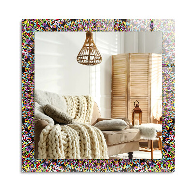 Obdélníkové dekorační zrcadlo Barevný vzor mandaly