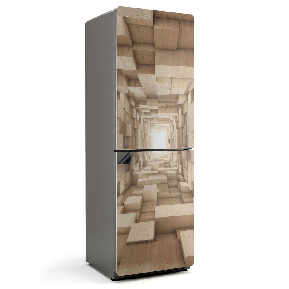 Magnet na ledničku Uspořádání dřevěných bloků