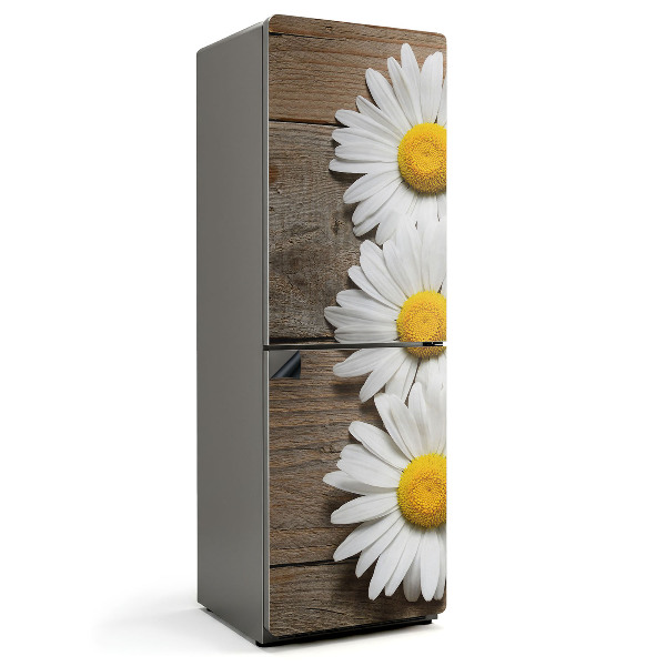 Magnet na ledničku Květinové akcenty na dřevěném povrchu