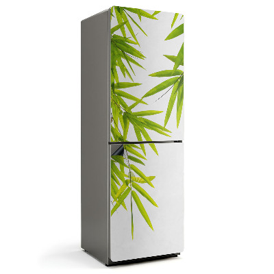 Magnet na ledničku Bambus Listy na bílém pozadí