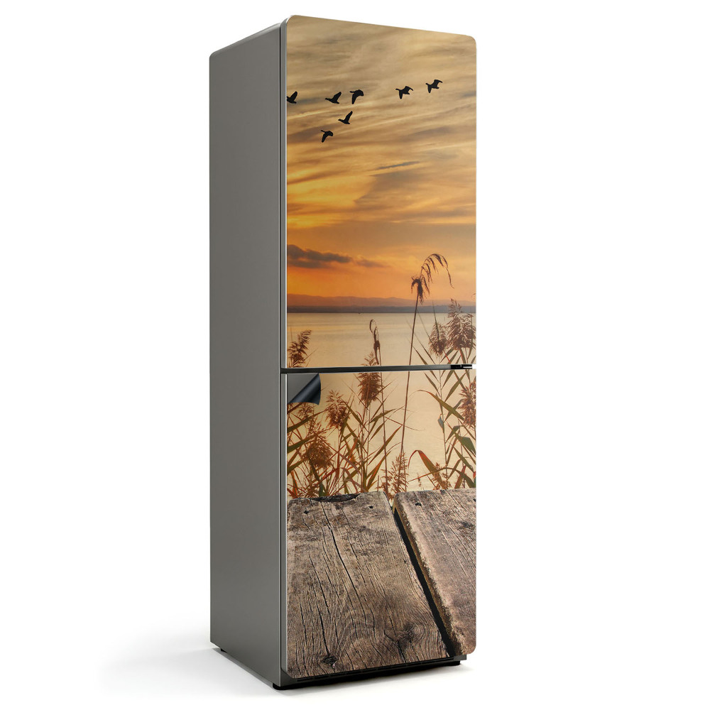 Magnet na ledničku Západ slunce ve vodním zrcadle