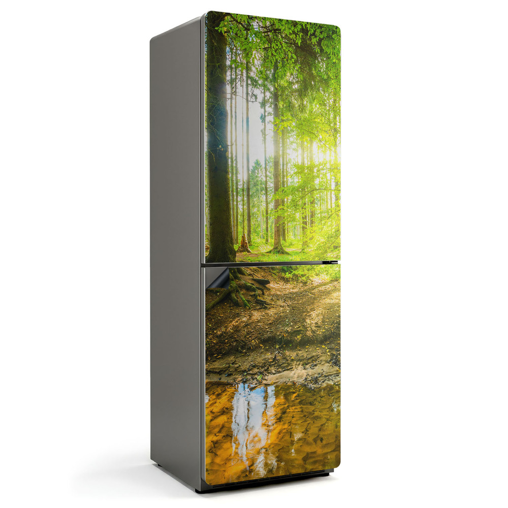 Magnet na ledničku Lesní krajina s vodním akcentem