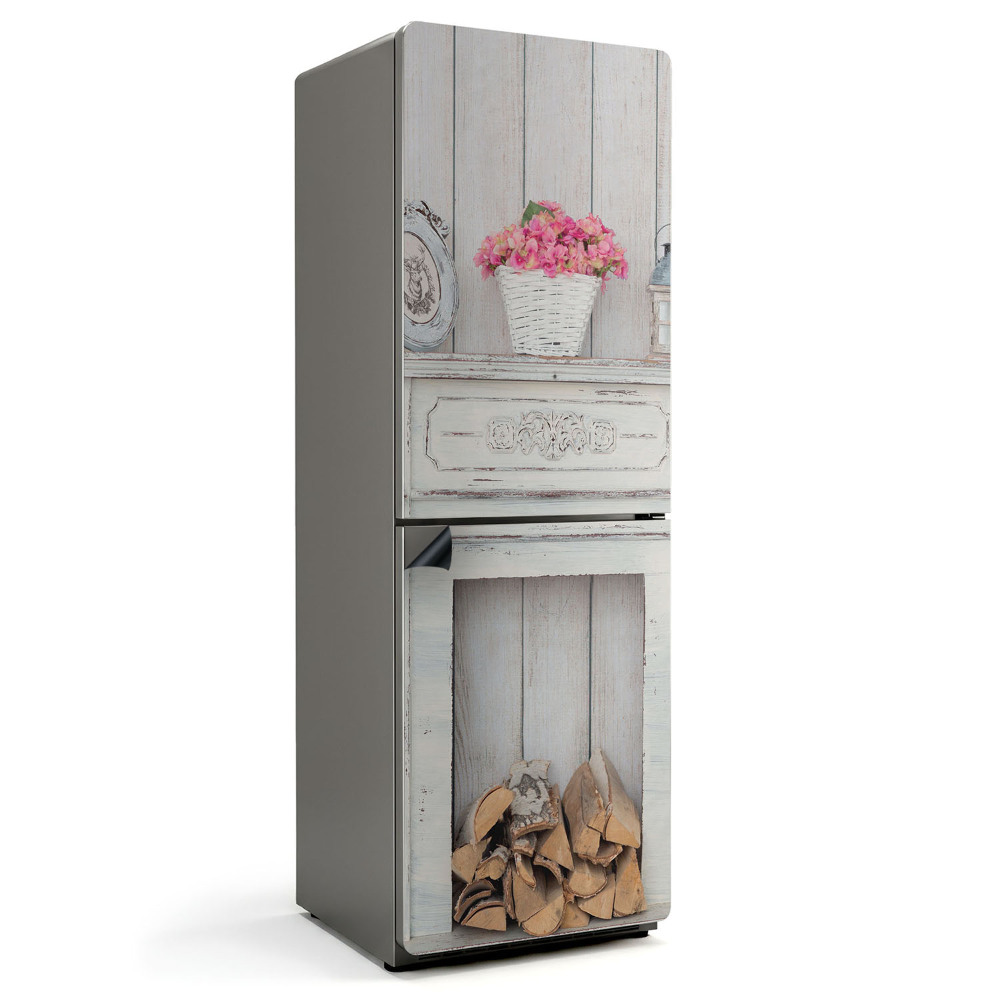 Magnet na ledničku Květinový rustikální krb