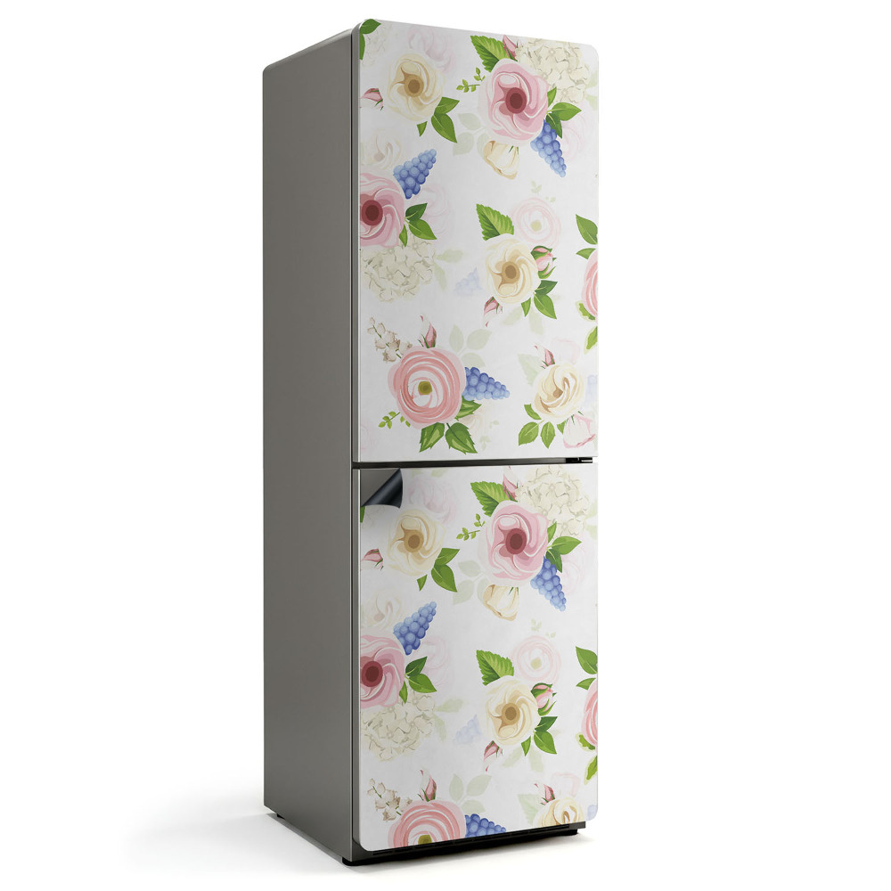 Magnet na ledničku Květinový motiv v jemných odstínech