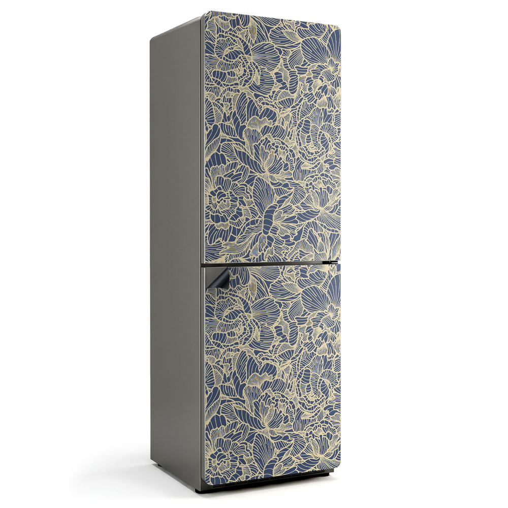 Magnet na ledničku Květinový motiv s geometrickými liniemi