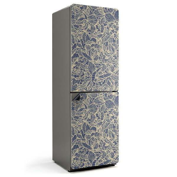 Magnet na ledničku Květinový motiv s geometrickými liniemi