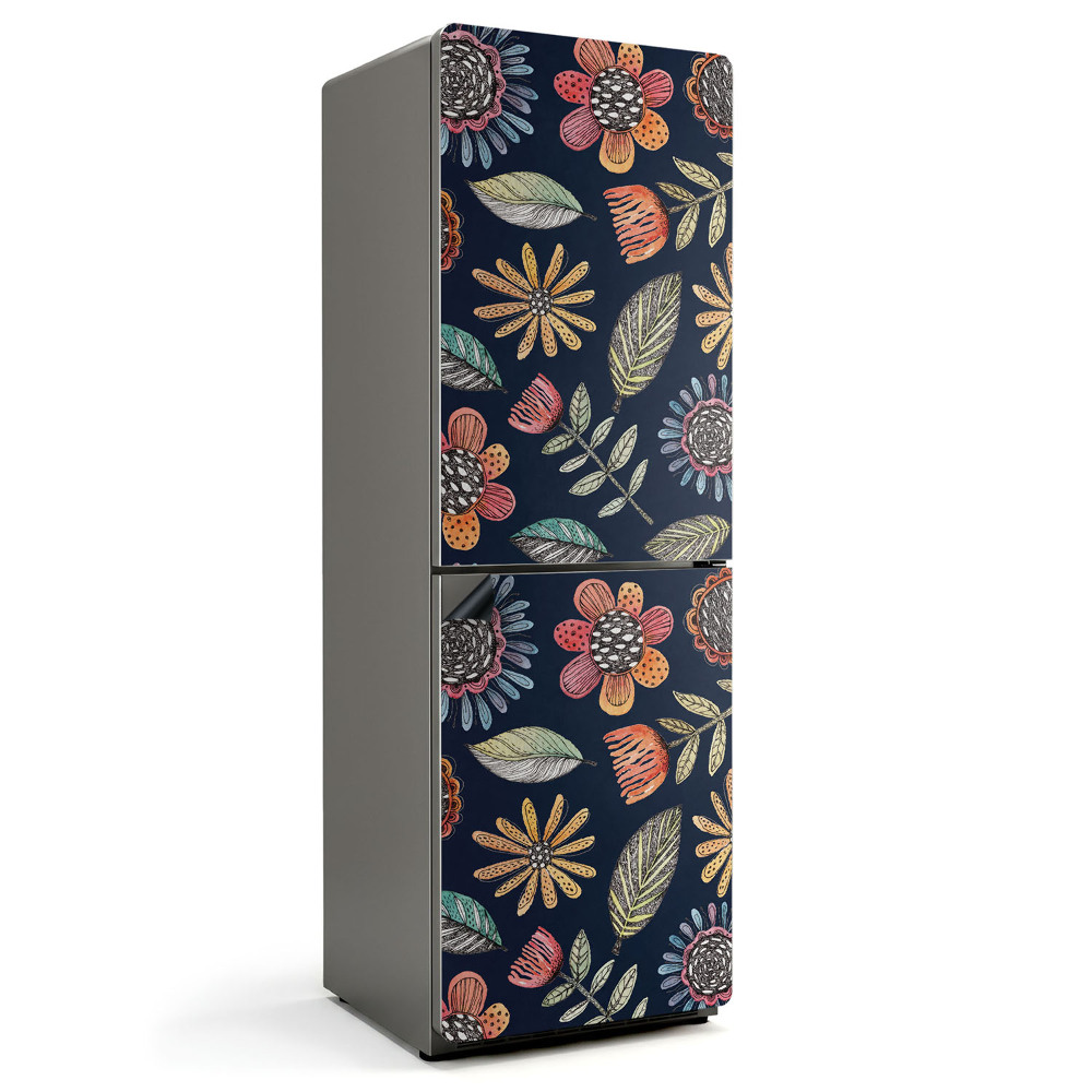 Magnet na ledničku Květinový motiv se zelenými listy