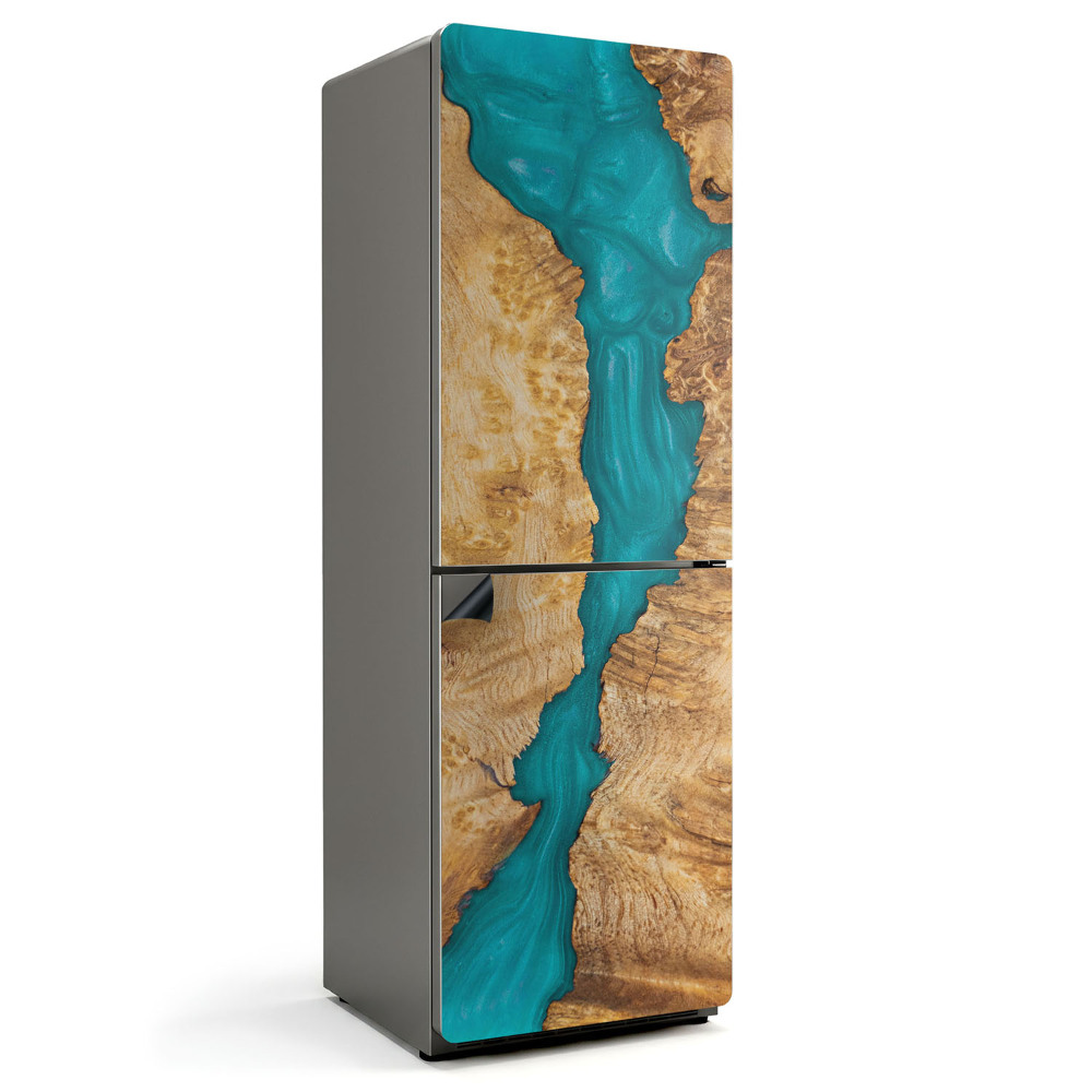 Magnet na ledničku Dřevěný vzor s pryskyřičným akcentem