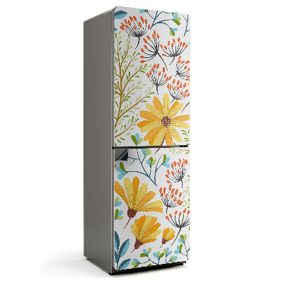 Magnet na ledničku Květiny na světlém pozadí