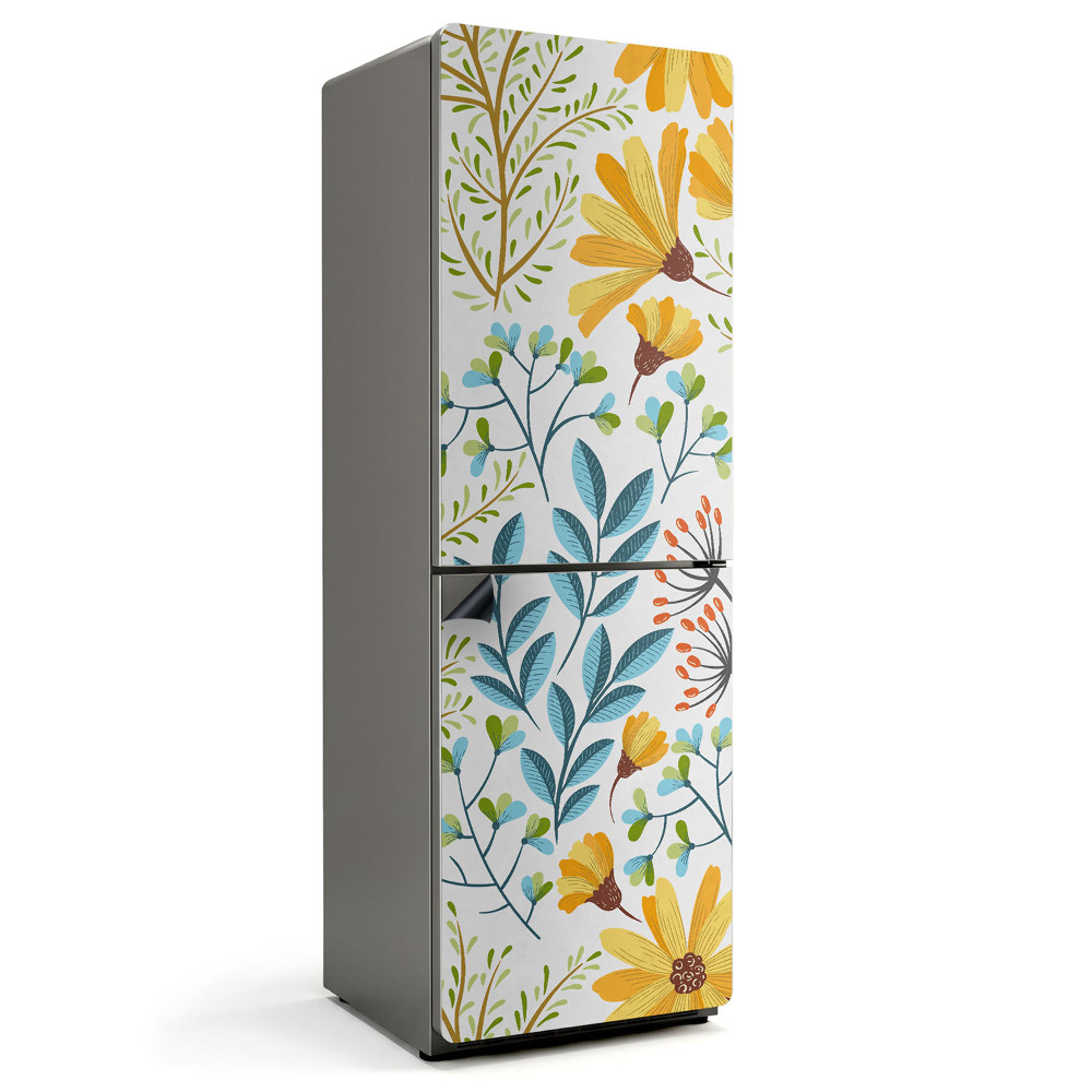 Magnet na ledničku Květinový motiv se zelenými listy