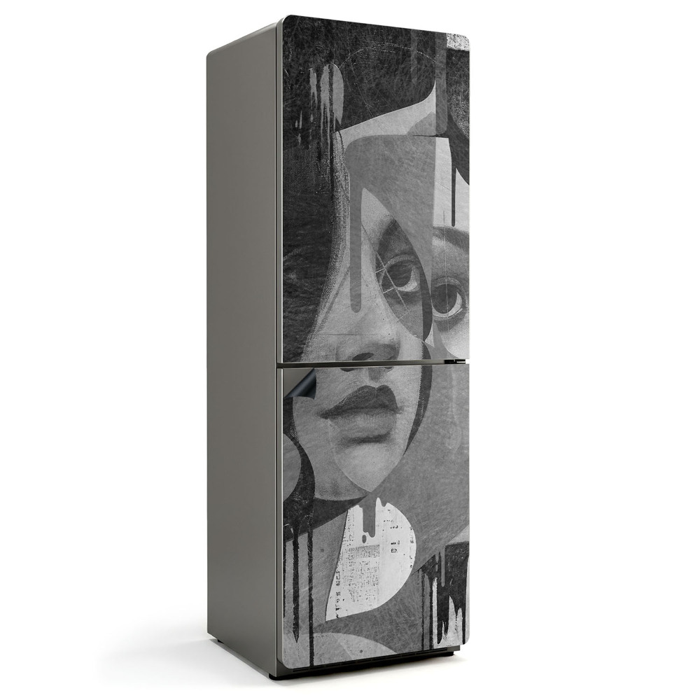 Magnet na ledničku Ženský portrét v abstraktním stylu