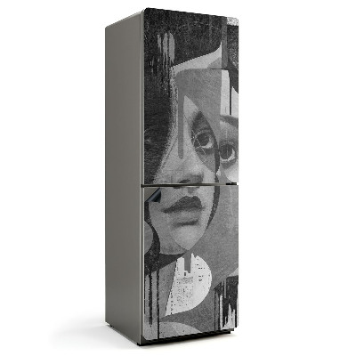 Magnet na ledničku Ženský portrét v abstraktním stylu