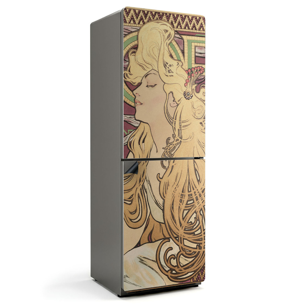 Magnet na ledničku Žena ve stylu Alfonse Muchy
