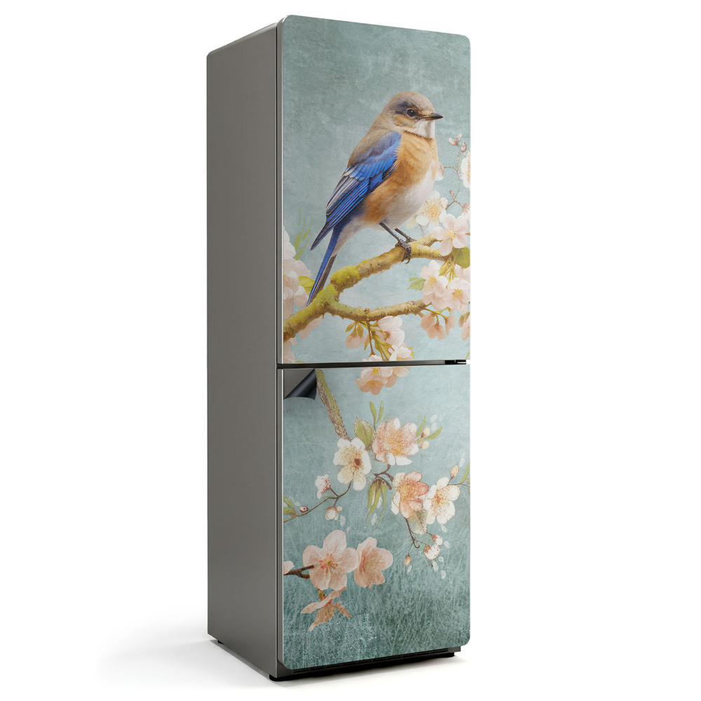 Magnet na ledničku Květinová větev s ptákem